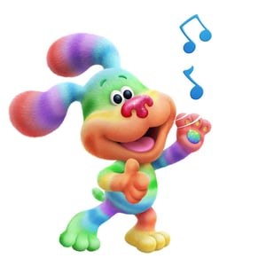 This is the Avatar Image for the Rainbow Puppy (Blue's Clues & You!) AI Voice and Text to Speech Generator